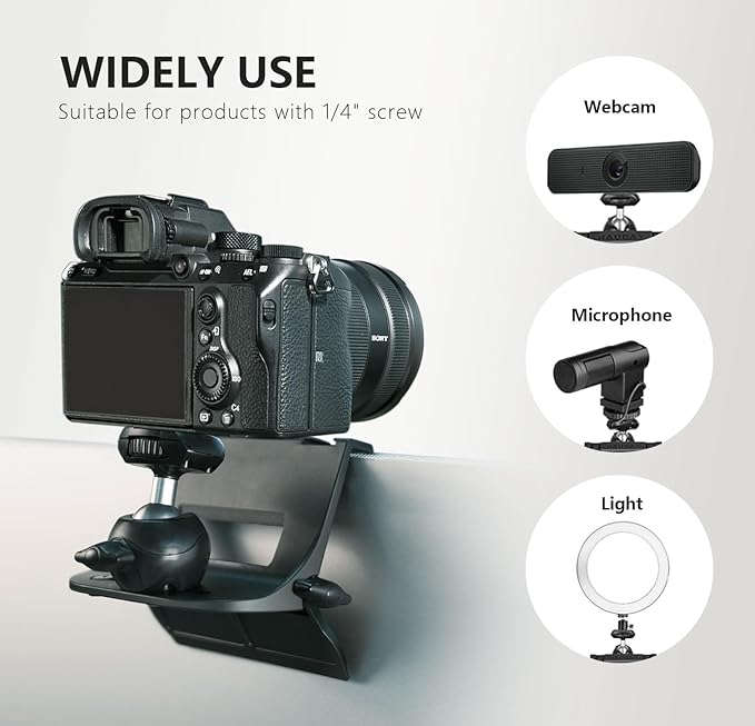 RAUBAY 【CM01】 Monitor Top Camera Mount Clamp, Hanging Webcam Stand - Image 4