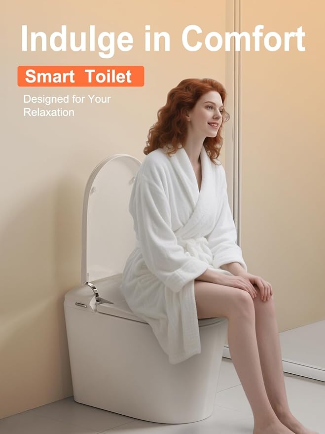 BAYTINA Smart Toilet with ADA Comfort Height Heated Seat, Night Light, Tankless - Image 8