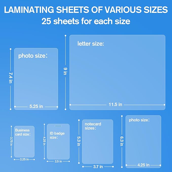 KTRIO 5 Mil Laminating Sheets 150 Pack, Various Sizes Thermal Laminating Pouches - Image 2