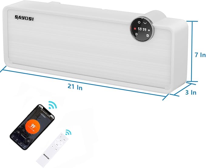 Wall Heater, SAYDSI 1500W Indoor Electric Space Heater - Image 2
