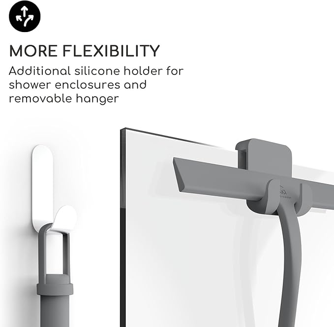 GÜTEWERK Shower Squeegee for Glass Doors, Silicone Window Squeegee, Bathroom - Image 5