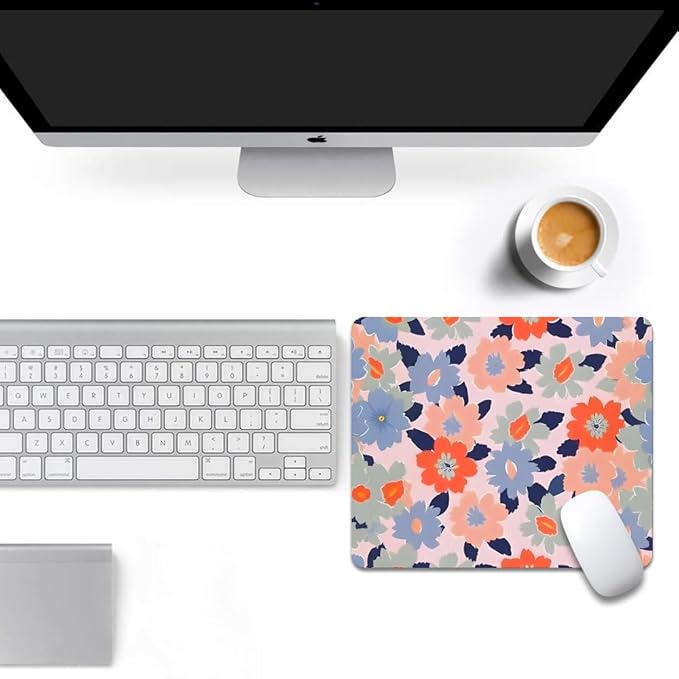 Field of Flowers Pastel Floral Square Mouse pad, Waterproof, Anti Slip Rubber - Image 6