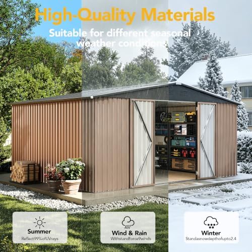 14x12ft outdoor storage shed, tool shed with sloping, package contents