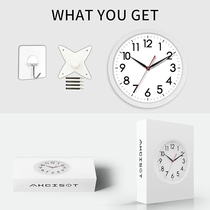 AKCISOT Wall Clock Silent Non Ticking Modern Wall Clocks Battery Operated 10 - Image 7