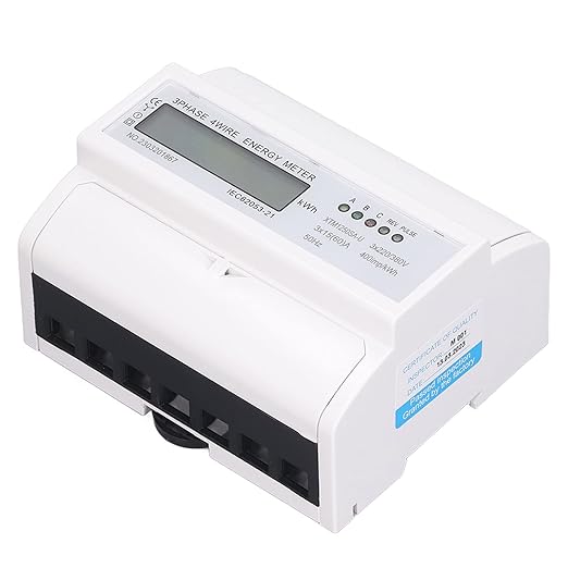 Energy Meter 3 Phase Electricity Usage Monitor LCD Display DIN Rail Mounting - Image 3