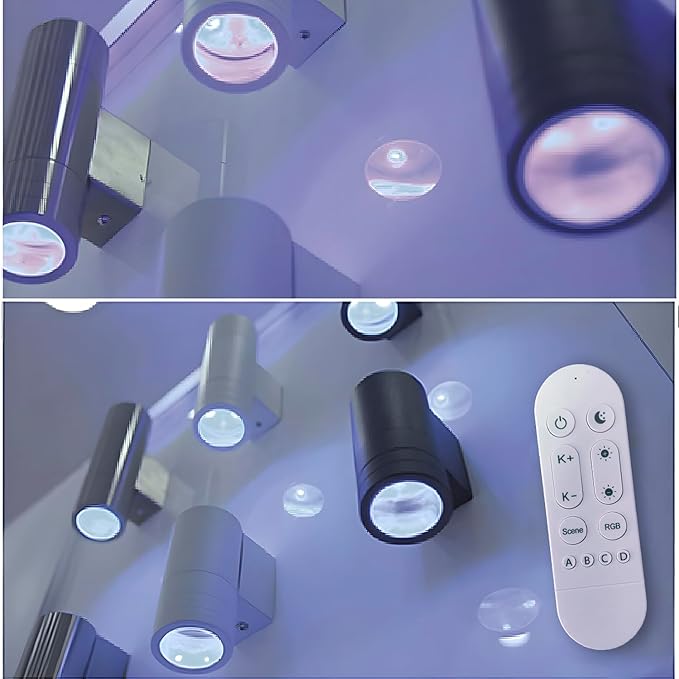 rosykite Exterior Double Up Down Outdoor Wall Lights, Mi.Light Remote Control - Image 5