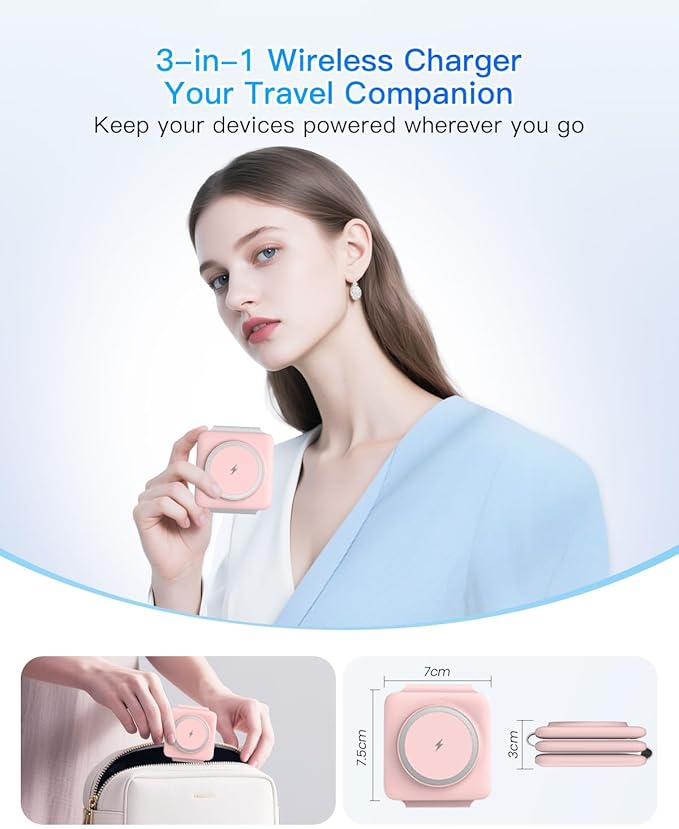 Charging Station for Apple Multiple Devices: 3 in 1 Foldable Magnetic Wireless - Image 2