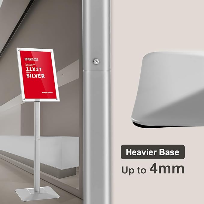 DISPLAYSWORKER Adjustable Heavy Duty Pedestal Acrylic Sign holder floor Stand - Image 6