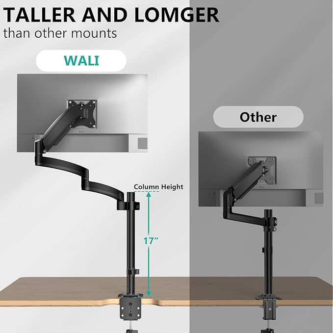 WALI Single Long Monitor Arm - Image 5