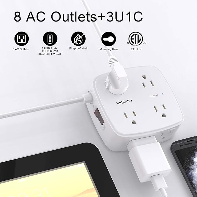 6 Ft Surge Protector Power Strip - Image 2