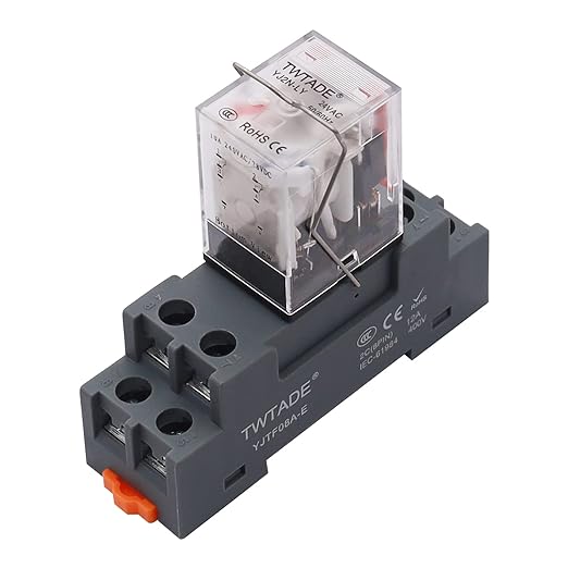 TWTADE/AC 24V Relay 10A Electromagnetic Power Coil Relay 8 Pins DPDT 2NO+2NC by TWTADE