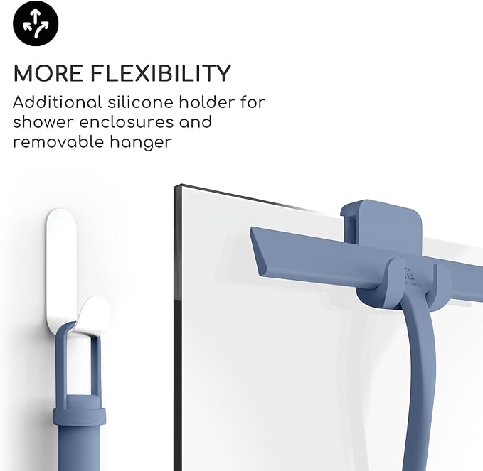 GÜTEWERK Shower Squeegee for Glass Doors, Silicone Window Squeegee, Bathroom - Image 5