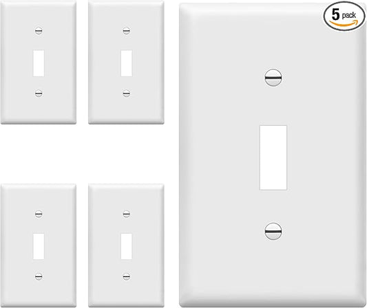 ENERLITES Light Switch Cover Plate, Toggle Wall Plate Cover, Size 1-Gang 4.50" by Enerlites