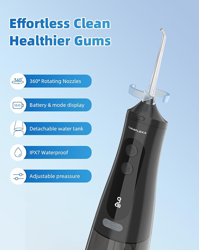 Lumiflexa Water Dental Flosser for Teeth Pick, Cordless Flosser for Travel - Image 2