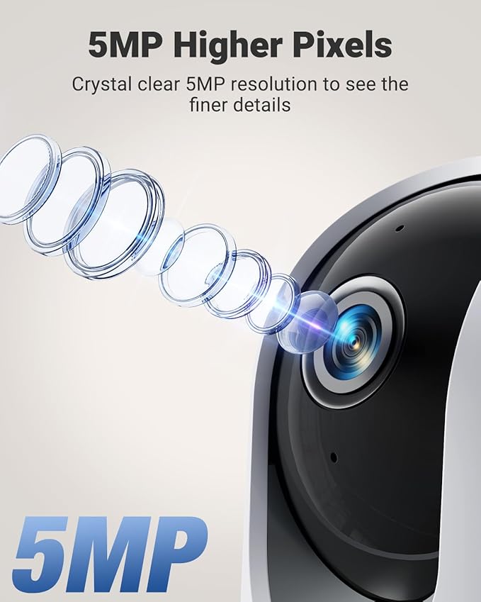 MUBVIEW 5MP Plug-in Indoor Security Camera no Subscription, 5/2.4G WiFi Pet Cam - Image 2