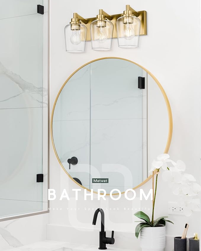 METWET Bathroom Light Fixtures, 3-Light Modern Vanity Light - Image 6
