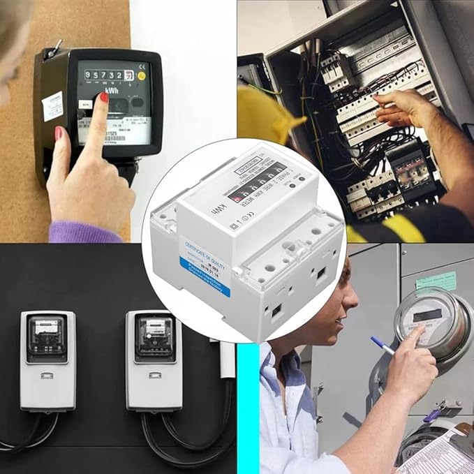 Watris Veiyi DDM75S 10-40A Single Phase KWH Meter, 4P Din Rail Energy Meter - Image 9