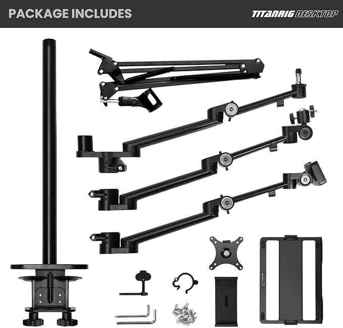 TARION Overhead Camera Desk Mount: 4-in-1 Heavy Duty Mount Set - Image 8