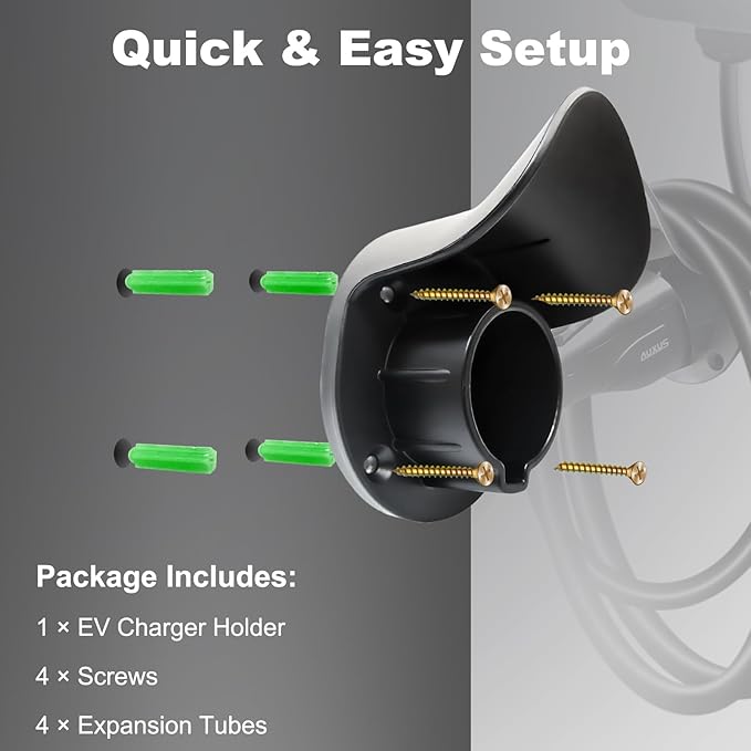 LEISHENG ENERGY EV Charger Holder Wall Mount, SAE J1772 Nozzle Holster Dock and - Image 5