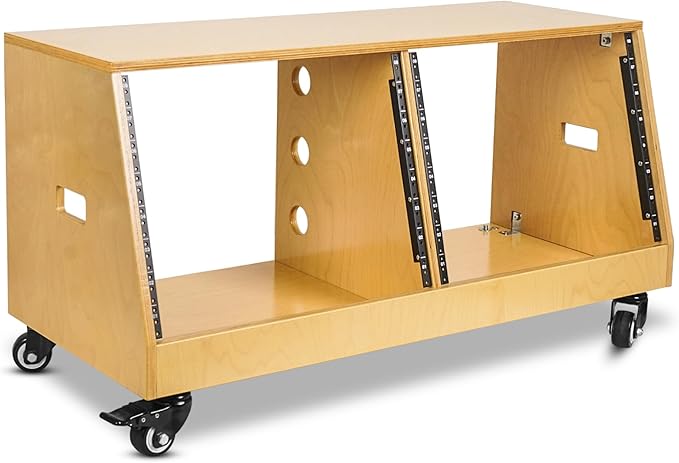 Sound Town DIY 2 x 8U Slanted Studio Rack by SOUNDTOWN
