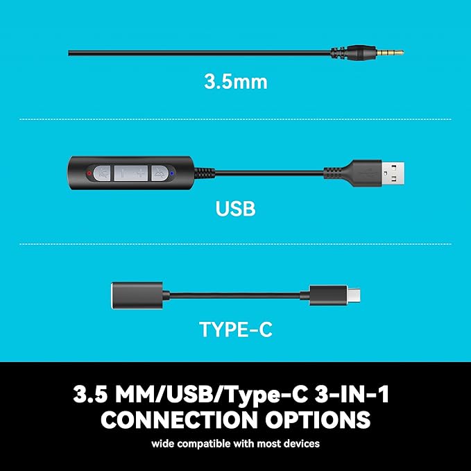 Wantek USB & 3.5mm Headset - Image 5
