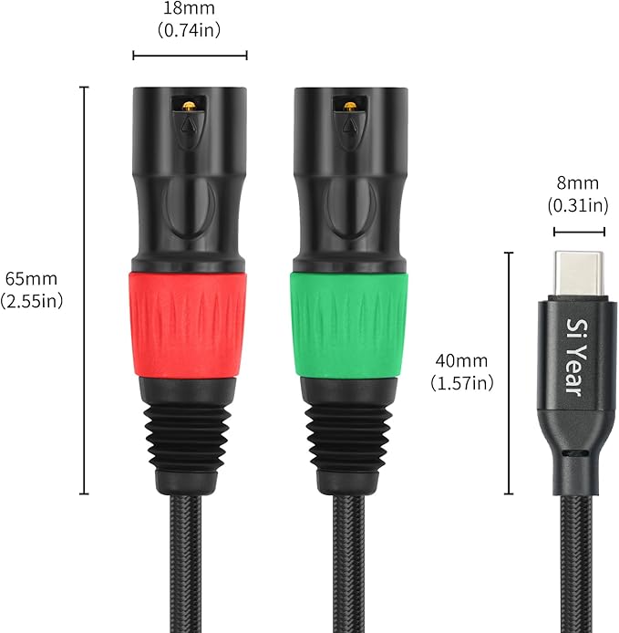 SiYear USB C to Dual XLR Male Audio Cable, Type C to 2 XLR Male Adapter Stereo - Image 3