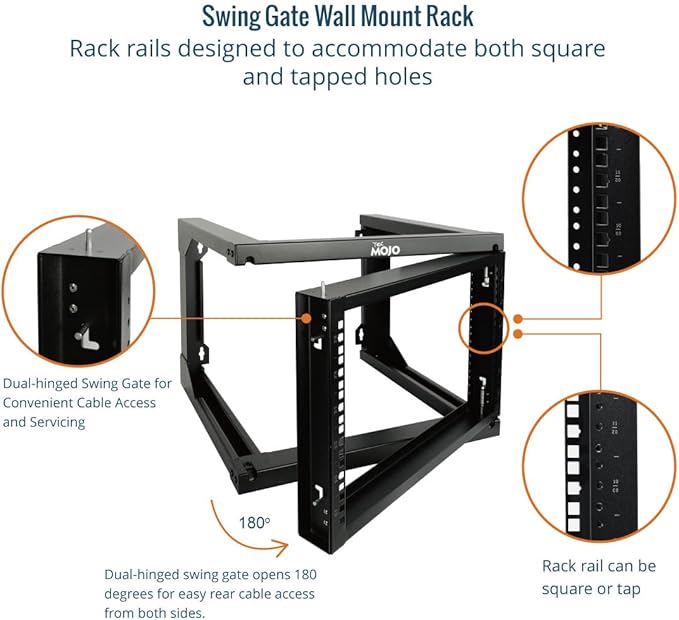 Tecmojo 6U Wall Mount Server Rack, Open Frame Network Rack - Image 3
