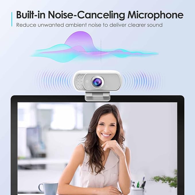Webcam with Tripod Privacy Shutter: 1080P FHD Web Camera with Mic, Plug & Play - Image 6