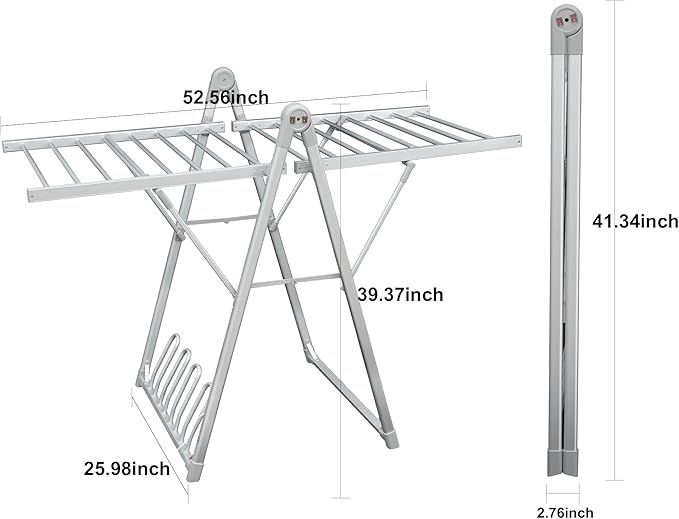 SHARNDY Electric Heating Clothes Drying Rack, Foldable Clothes Drying Rack - Image 3