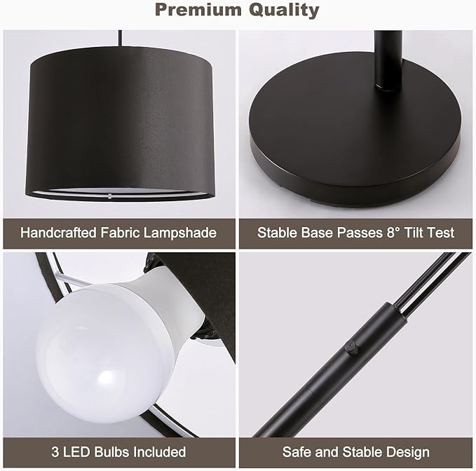 Fansdrick Floor lamp with Remote, 3 Light Arc Floor Lamps - Image 9