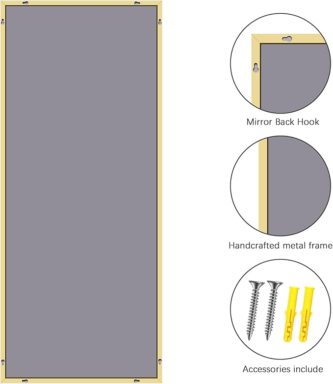 36x72inch Bathroom Mirror, Large Rectangular Wall Mirrors - Image 9