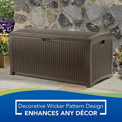 suncast outdoor storage box - 73 gallon mocha, view 9