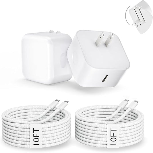 2 Pack Fast Charger iPhone 17/16/15, 40W USB C Dynamic Apple Adapter by Blduzn