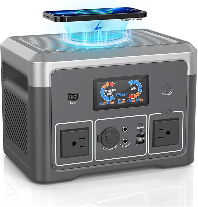 Portable Power Station, 384Wh LiFePO4 Battery Backup, 600W Solar Generator by Akiisolo-----STAYPOWEREDSTAYCONNECTED