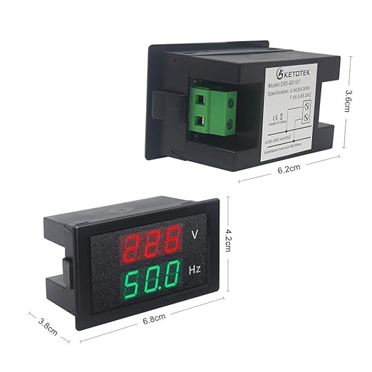 KETOTEK Digital AC Voltmeter Panel Mounting Meter AC80-300V Frequency Counter - Image 6