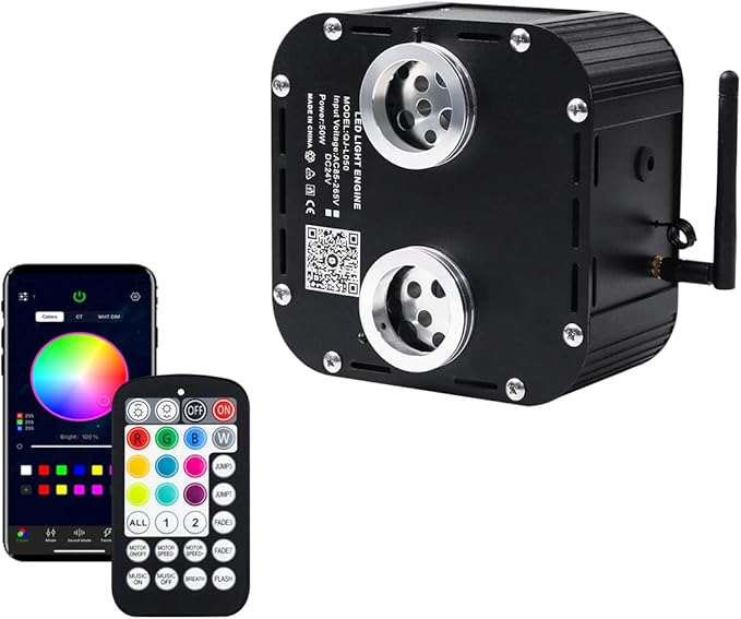 AZIMOM Dual Color High Brightness 50W Twinkle Fiber Optic Light Source RGBW by AZIMOM