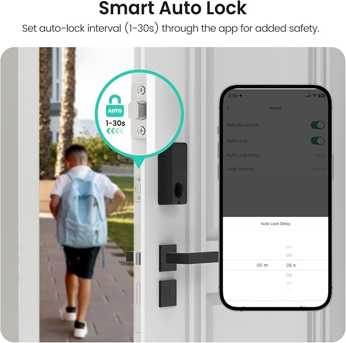TREATLIFE Smart Door Lock with WiFi Bluetooth Gateway, Keyless Entry Door Lock - Image 4