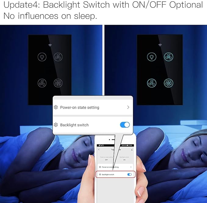 MOES WiFi Smart Ceiling Fan Light Wall Switch, Smart Life/Tuya APP Remote Timer - Image 8