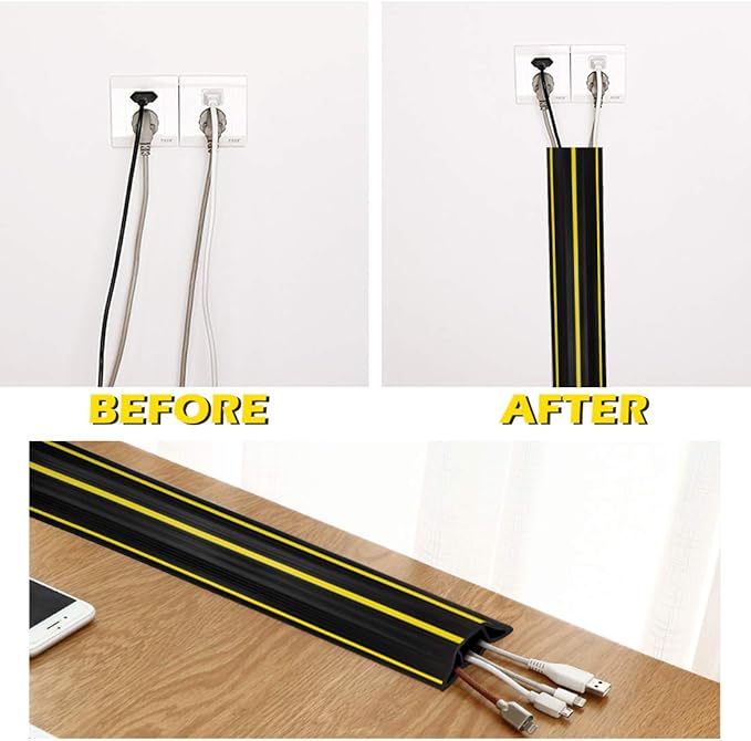 20Ft Cord Covers for Wires on Floor, 3-Channel Floor Cord Cover - Image 6