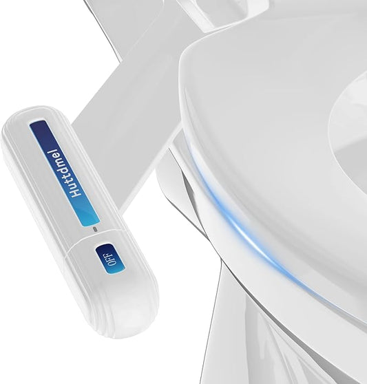 Ultra-Slim Bidet Attachment for Toilet, Non-Electric Dual Nozzle, Adjustable by Huttdmel