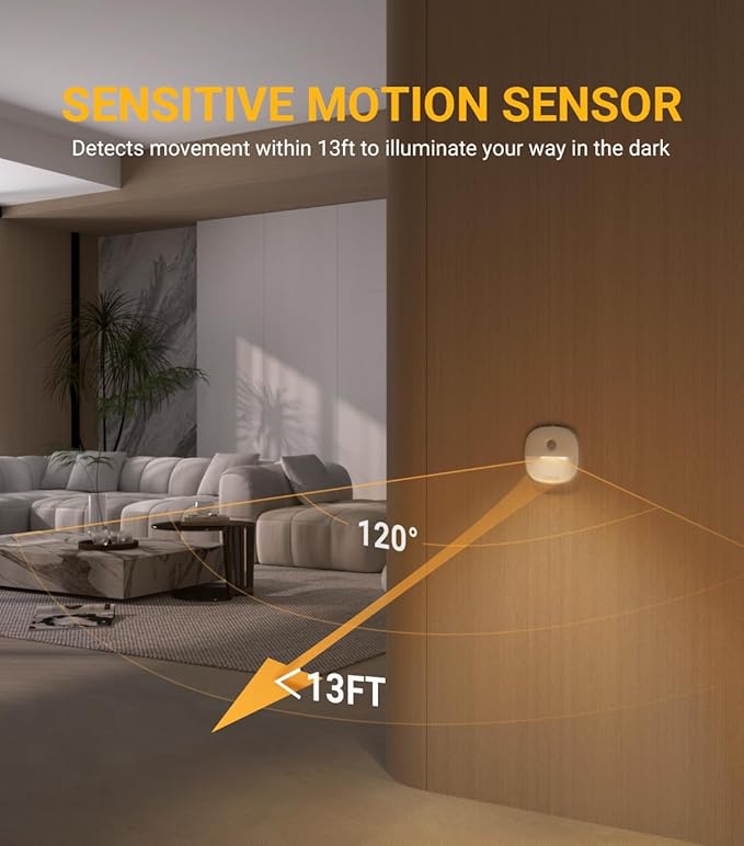 Lyridz Rechargeable Night Light, Motion Sensor Battery Nightlights, Mini - Image 2