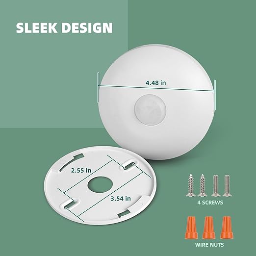 ECOELER Occupancy Ceiling Sensor Switch, 360° Passive Infrared PIR Motion Sensor - Image 5