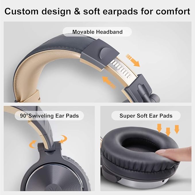 OneOdio Wired Over Ear Headphones Studio Monitor & Mixing DJ Stereo Headsets - Image 5