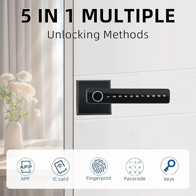 Zhuofeiya Smart Fingerprint Door Lock, Keyless Entry Door Knob - Image 2