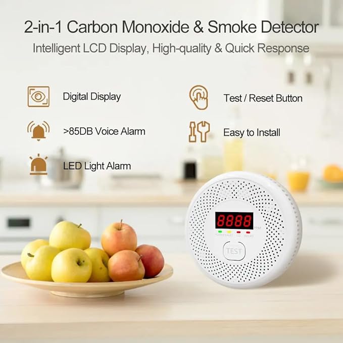 High Definition Color Screen Detector LCD Powered by Carbon Monoxide Detector - Image 4