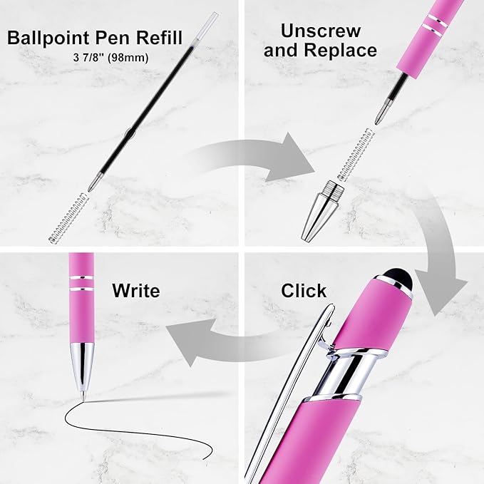 LINFANC 12 Pack Pink Ballpoint Pen - Image 6