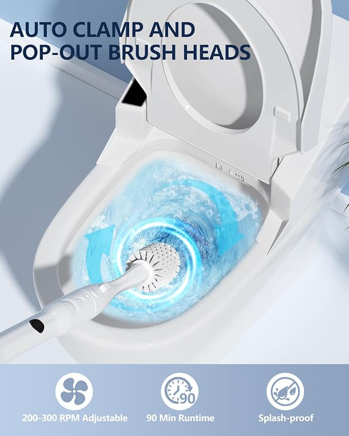 Leebein Electric Toilet Brush and Holder Set, 2025 New Toilet Bowl Scrubber Kit - Image 2