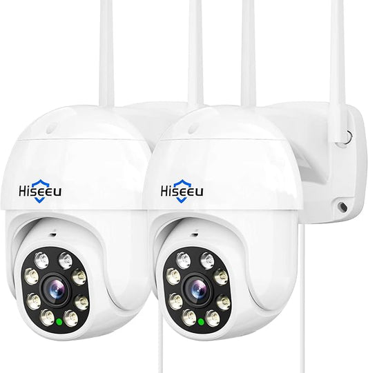Hiseeu 2Pcs 5MP Security Camera PTZ Wireless Cameras Two Way Vioice by Hiseeu