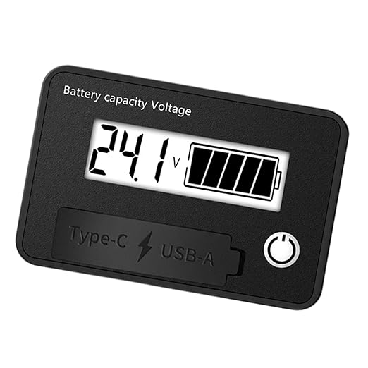 12V 24V Battery Capacity Indicators DC8-30V Leads Acid Lithium Voltages Tester by Unknown