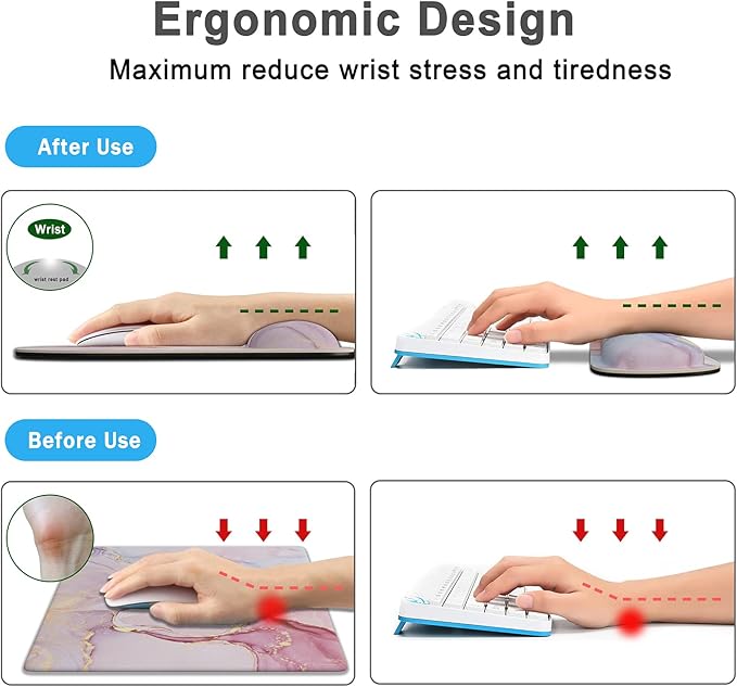Keyboard Wrist Rest Memory Foam Ergonomic Mouse Pad - Image 2